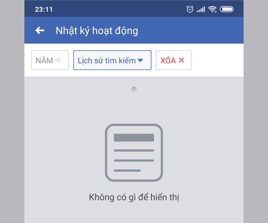 Cách xóa lịch sử tìm kiếm trên Facebook