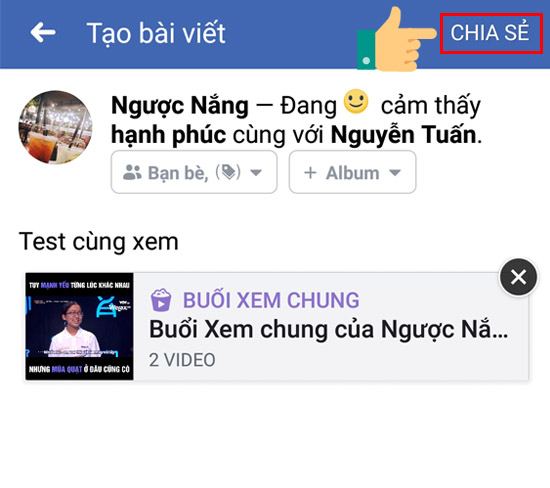 Tính năng mời bạn bè cùng xem video của Facebook