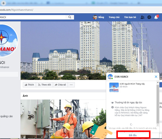 Cách kiểm tra hóa đơn tiền điện qua Facebook Messenger