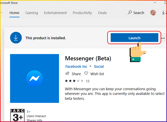 Facebook Messenger bản Beta dành cho Windows 10