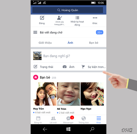 Tải ứng dụng Facebook chính chủ trên Windows Phone 10