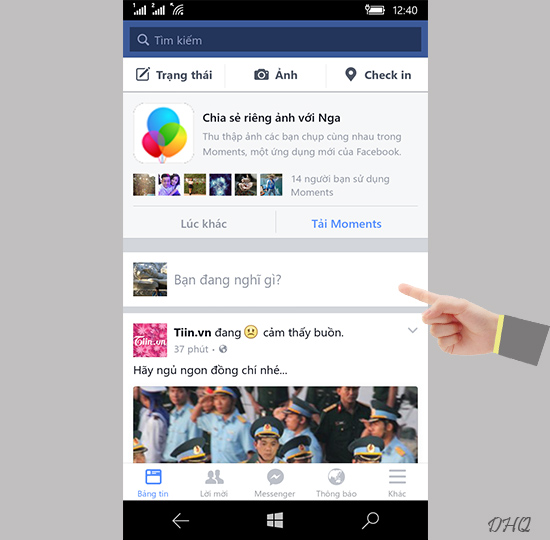 Tải ứng dụng Facebook chính chủ trên Windows Phone 10
