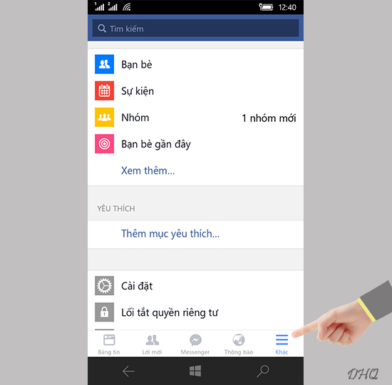 Tải ứng dụng Facebook chính chủ trên Windows Phone 10