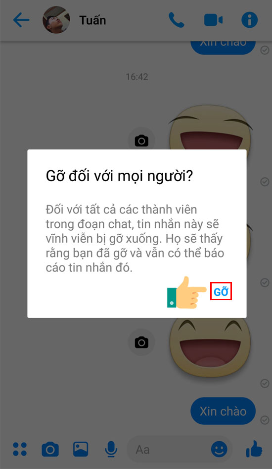 Cách gỡ tin nhắn trên Facebook Messenger
