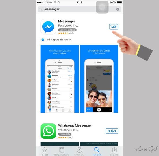 Gọi video từ Facebook Messenger trên nền tảng iOS