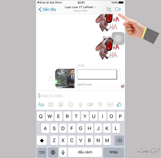 Gọi video từ Facebook Messenger trên nền tảng iOS