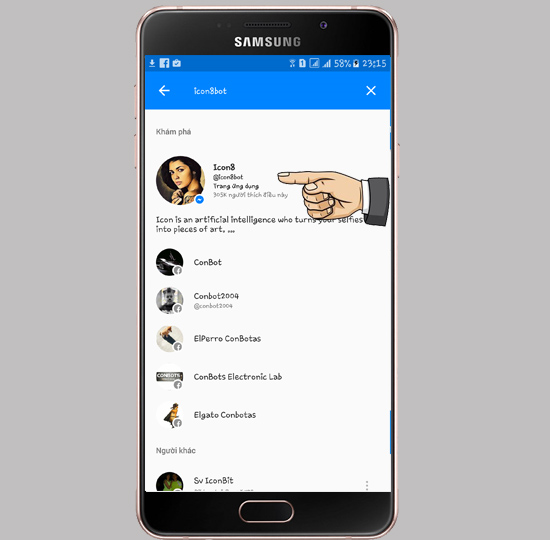 Tạo ảnh nghệ thuật với Facebook Messenger