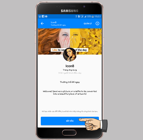 Tạo ảnh nghệ thuật với Facebook Messenger