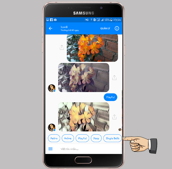 Tạo ảnh nghệ thuật với Facebook Messenger