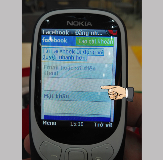 Vào Facebook trên Nokia 3310 2017