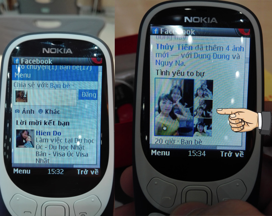 Vào Facebook trên Nokia 3310 2017