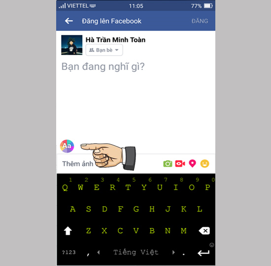 Đăng Status kèm màu nền trên Facebook