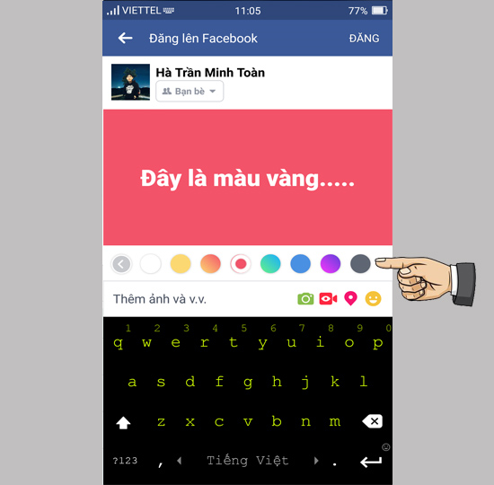Đăng Status kèm màu nền trên Facebook