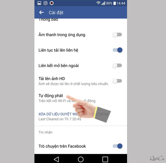 Tắt tự phát video trên Facebook Android