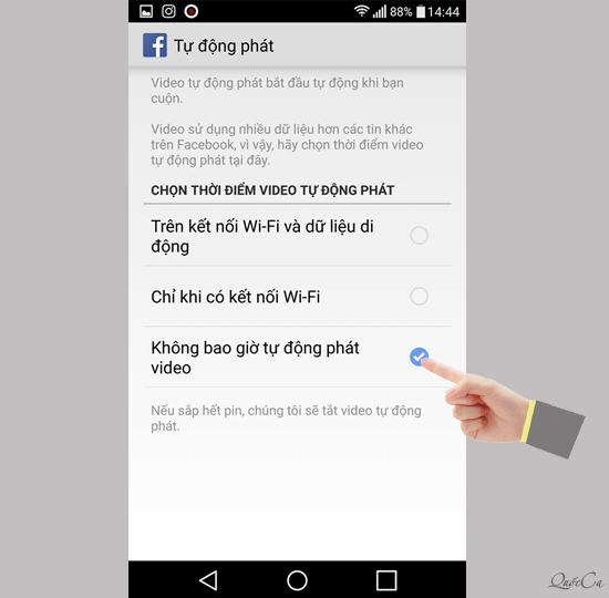 Tắt tự phát video trên Facebook Android