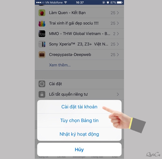 Tắt tự phát video trên Facebook iOS