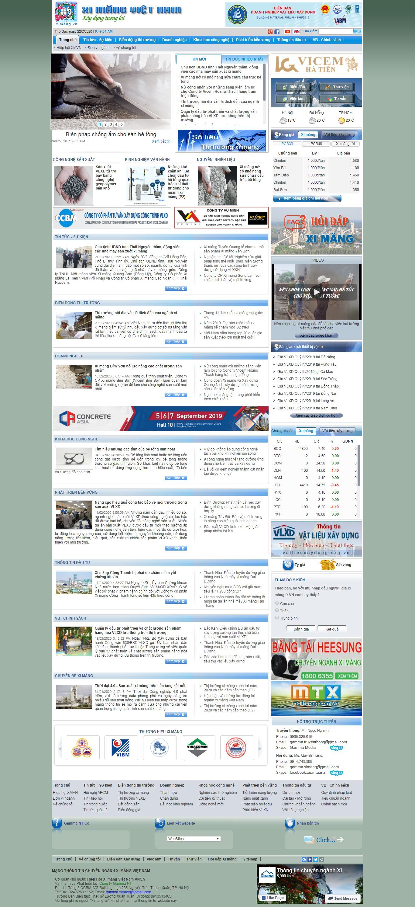 Thiết kế Web xi măng ximanghoangthach.com