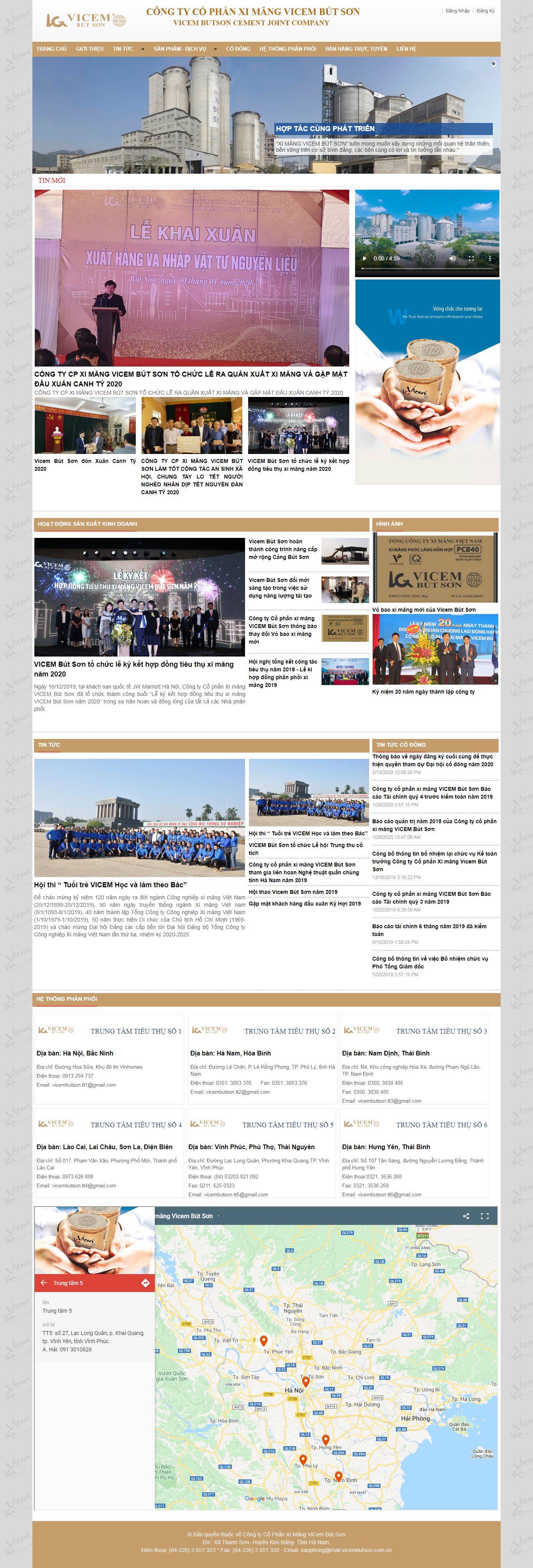 Thiết kế Web xi măng vicembutson.com.vn