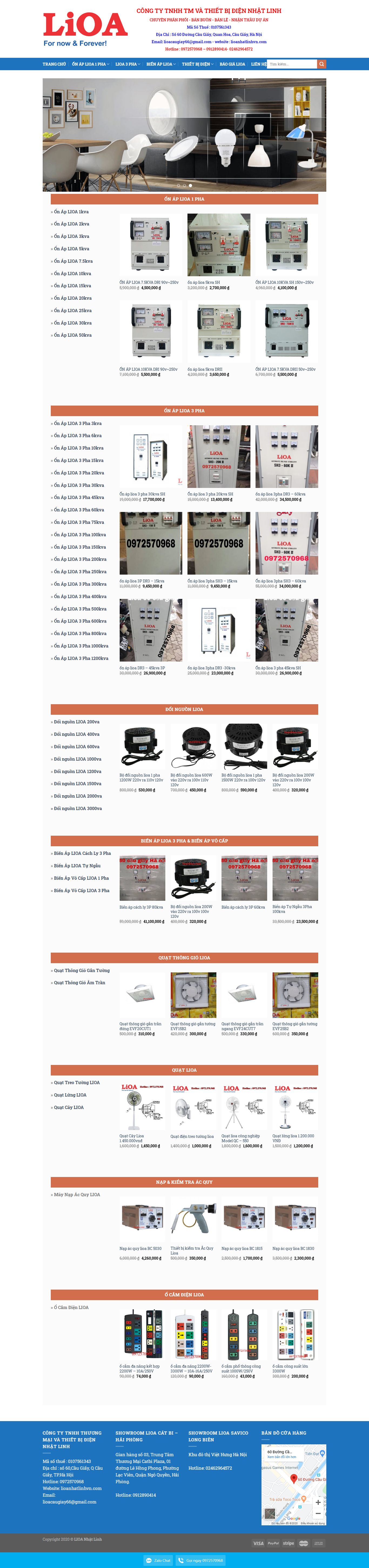 Thiết kế Web ổn áp lioa lioanhatlinhvn.com