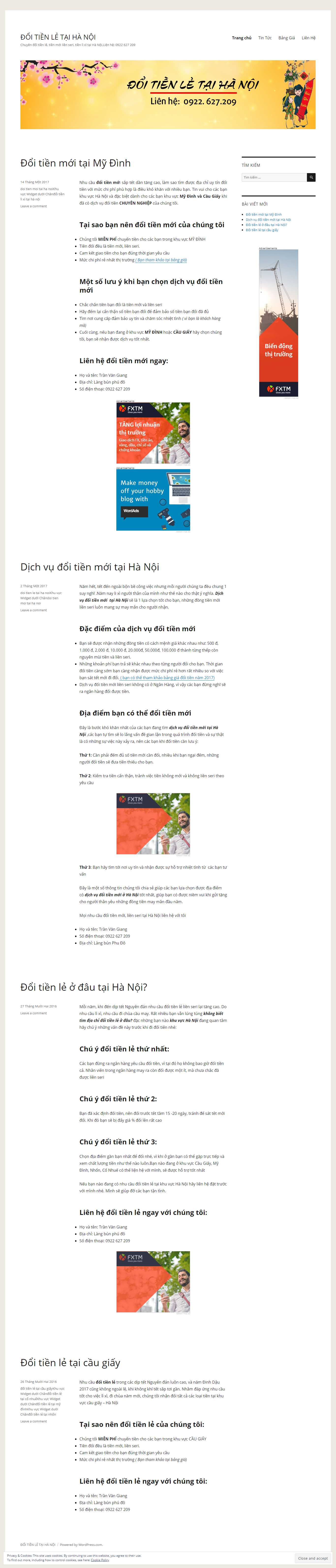 Thiết kế Web đổi tiền lẻ doitienlehanoi.wordpress.com