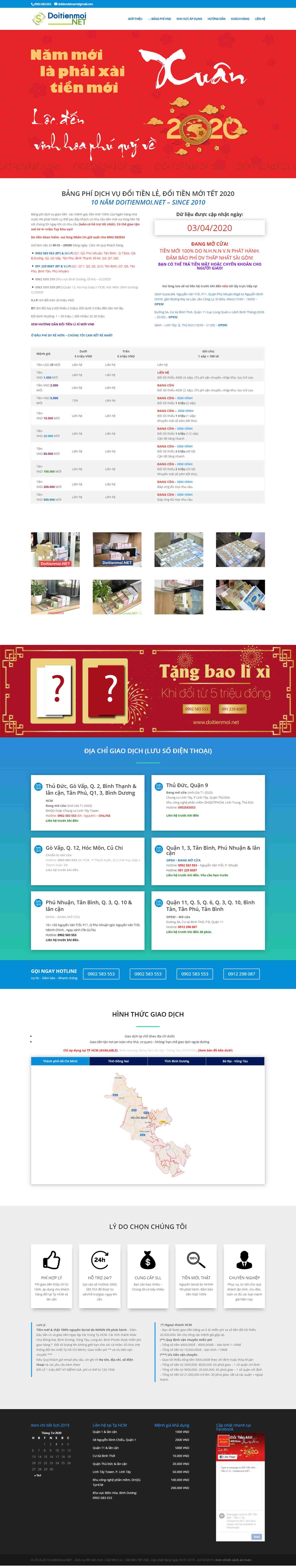 Thiết kế Web đổi tiền lẻ doitienmoi.net