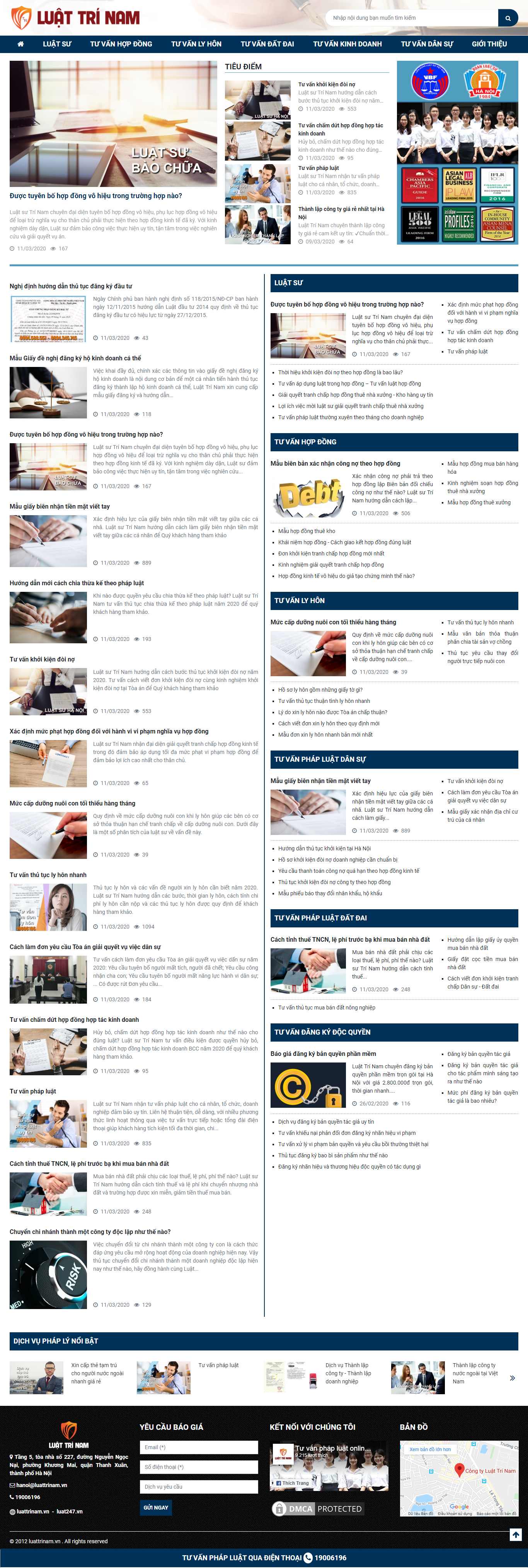 Thiết kế Web tư vấn pháp luật luattrinam.vn