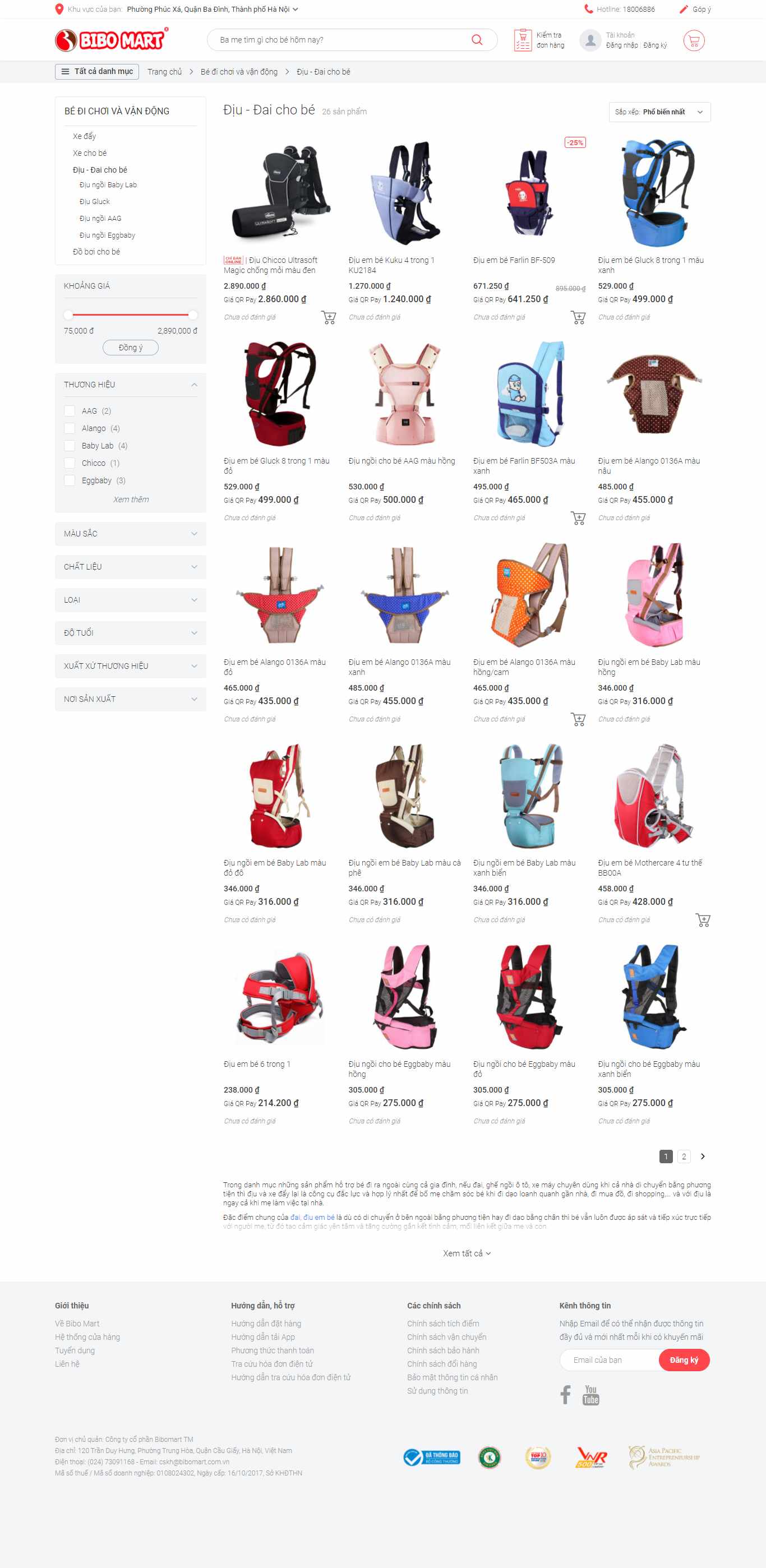 Thiết kế Web bán địu em bé bibomart.com.vn