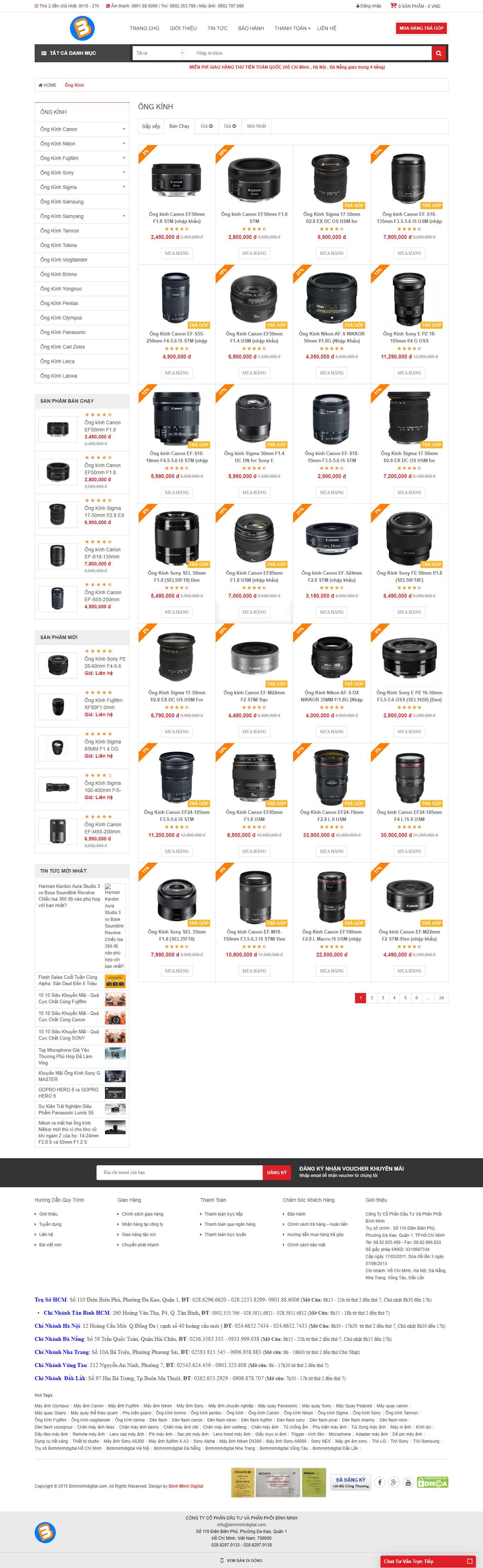 Thiết kế Web lens binhminhdigital.com