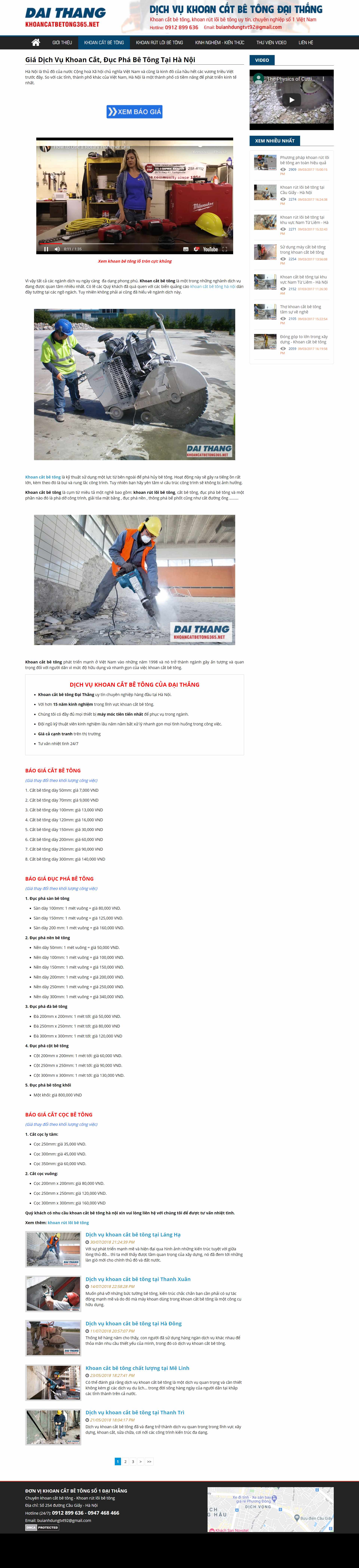 Thiết kế Web khoan cắt bê tông khoancatbetong365.net