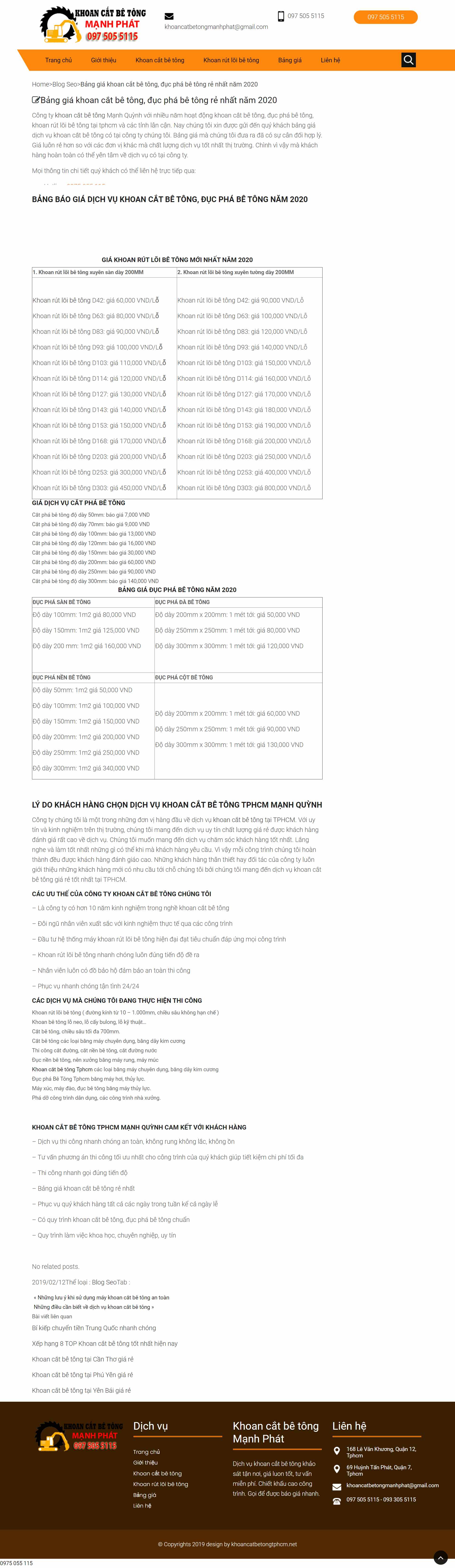 Thiết kế Web khoan cắt bê tông khoancatbetongtphcm.net