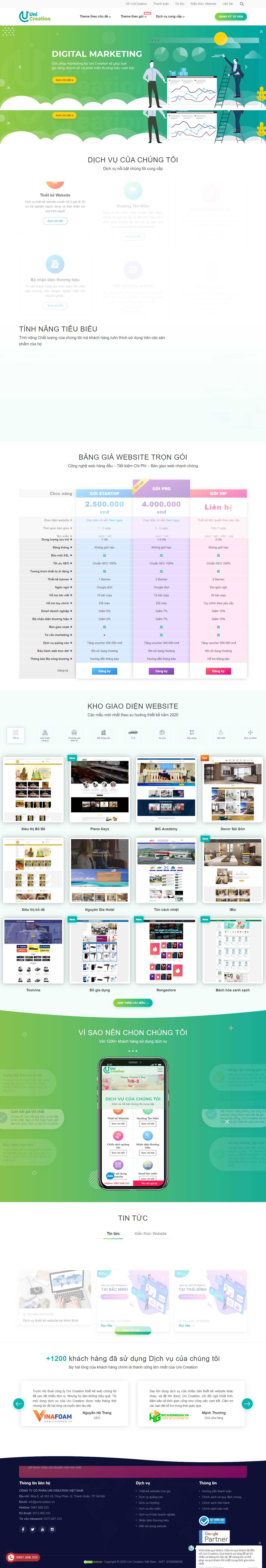 Thiết kế Web đào tạo univn.vn