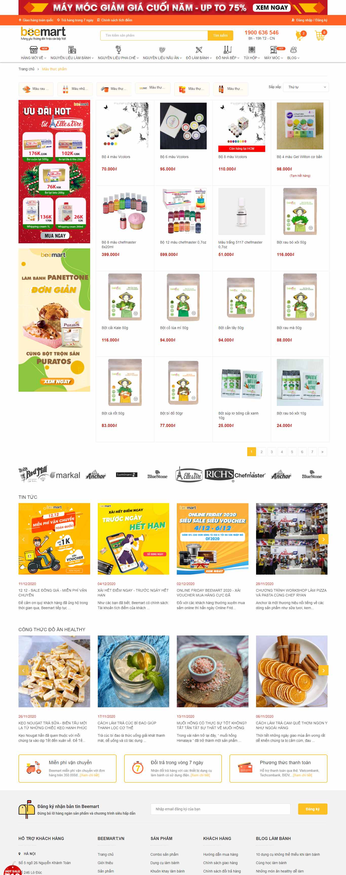 Thiết kế Web bán màu thực phẩm beemart.vn