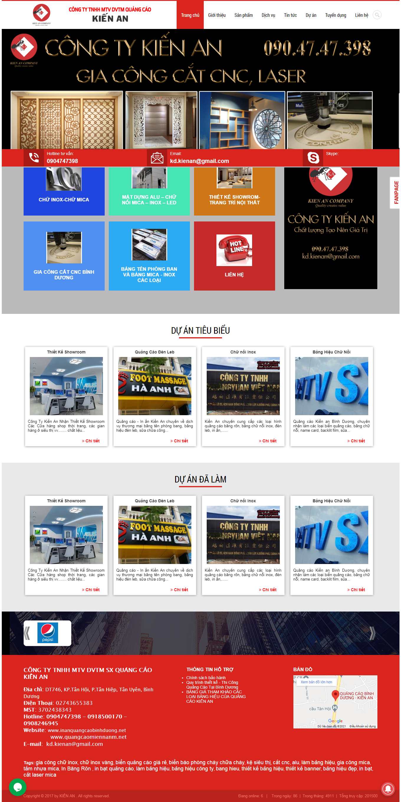 Thiết kế Web làm biển quảng cáo inanquangcaobinhduong.net