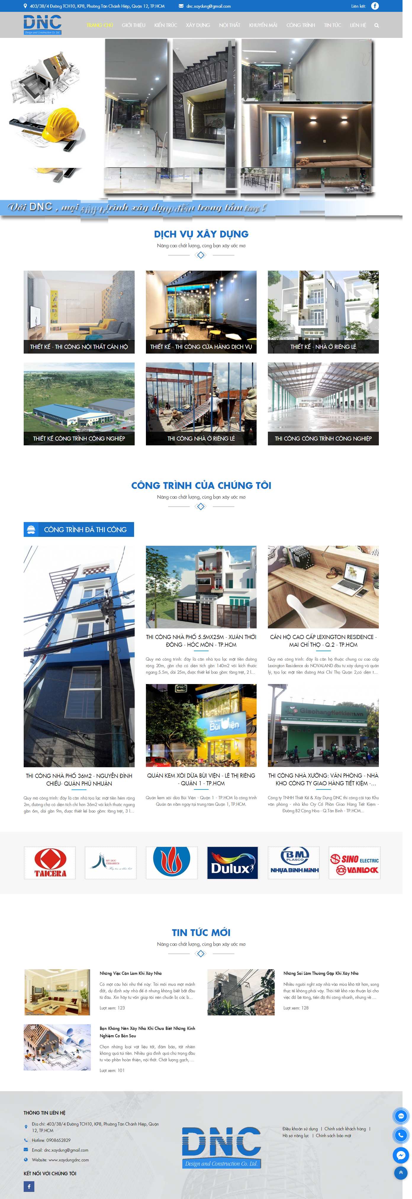 Thiết kế Website Web công ty xây dựng - xaydungdnccom