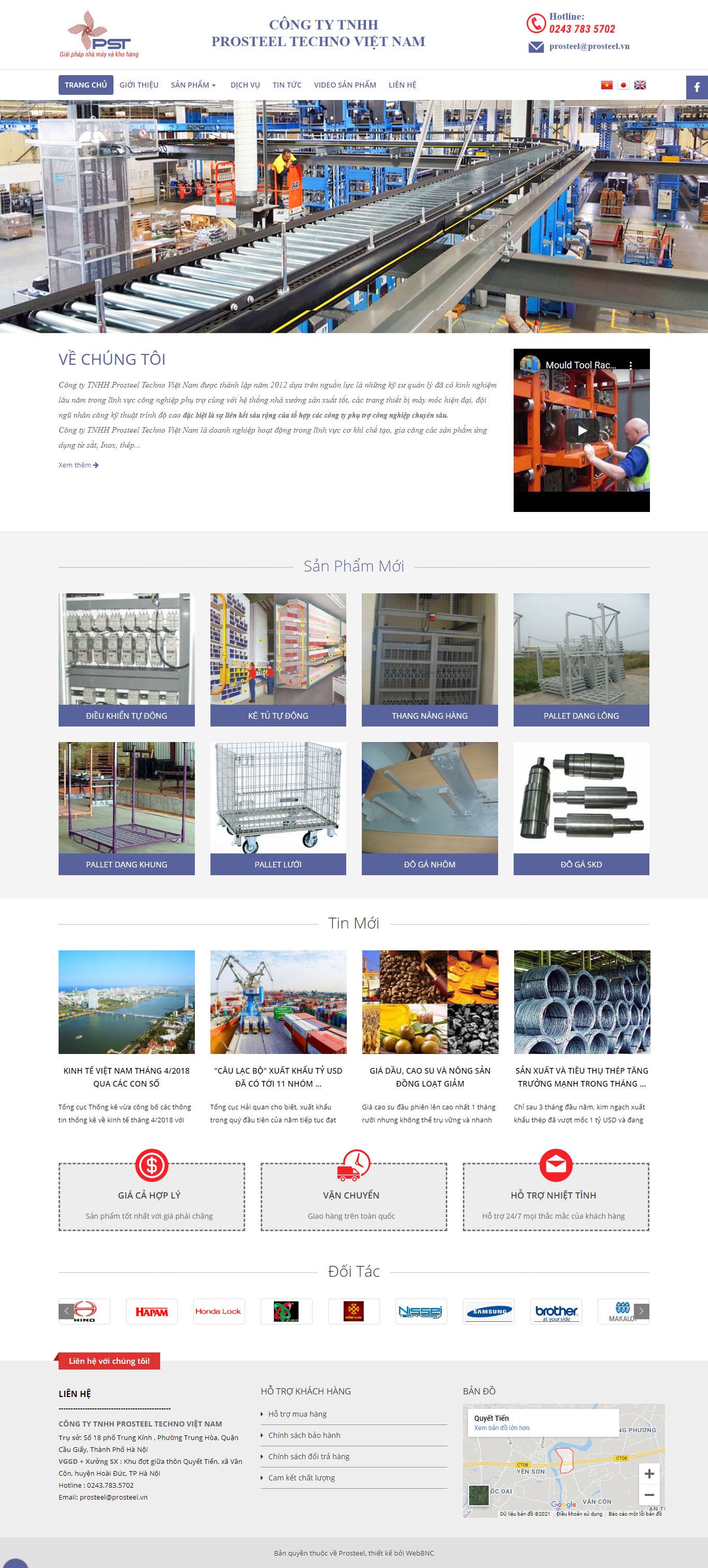 Thiết kế Web gia công chế tạo prosteel.vn