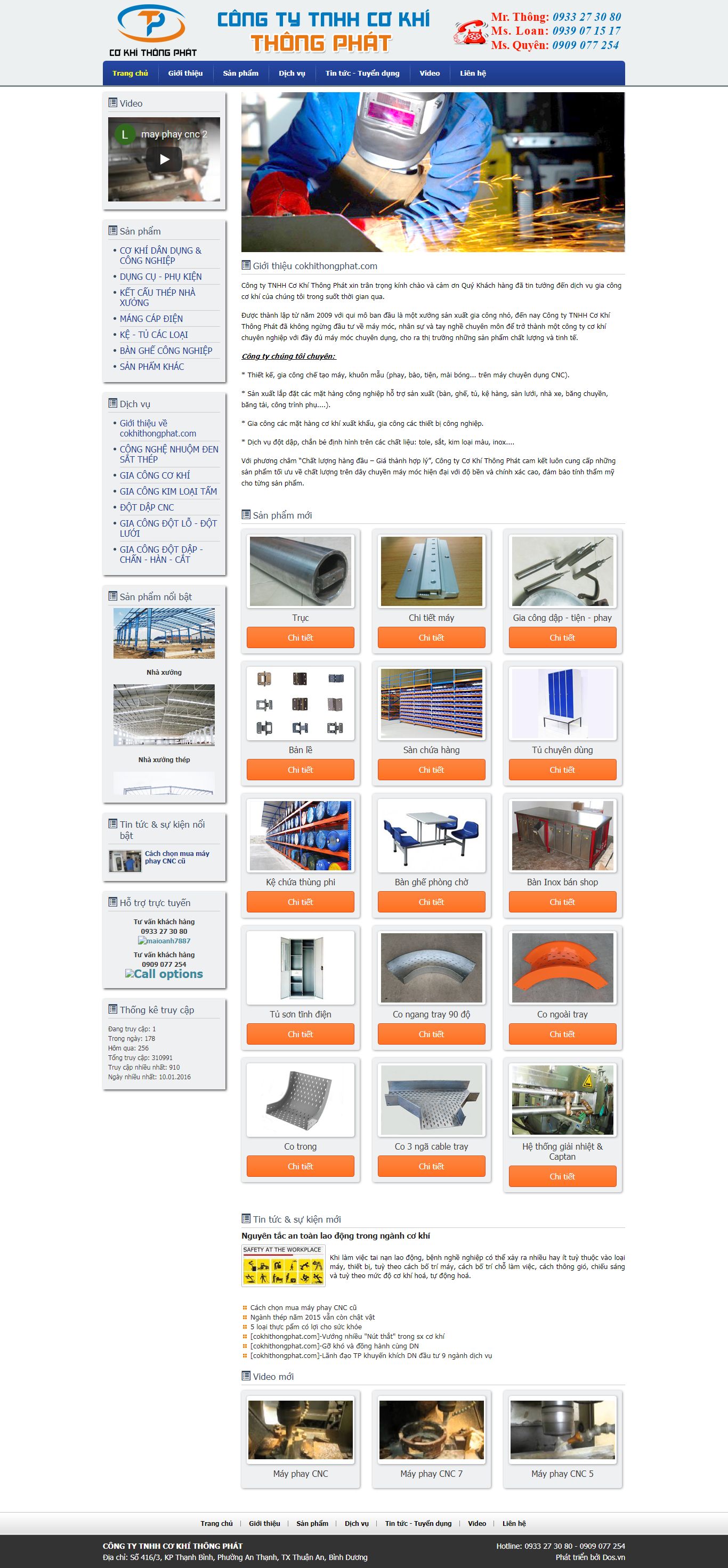 Thiết kế Web gia công chế tạo cokhithongphat.com