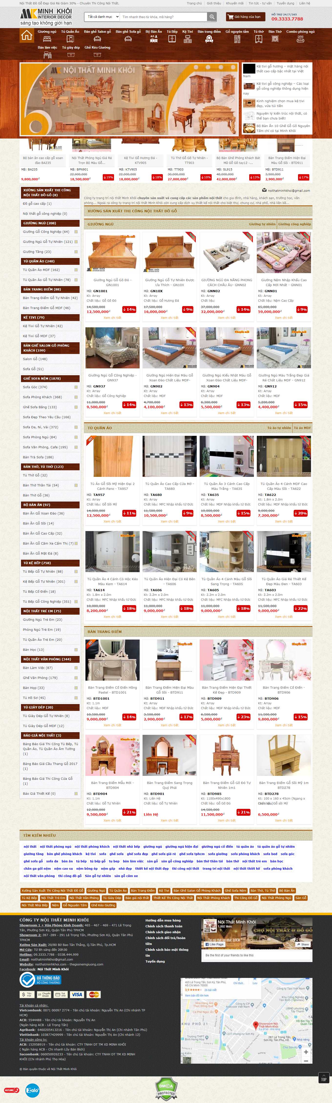 Thiết kế Website Web Huyện Thanh Oai - noithatminhkhoicom