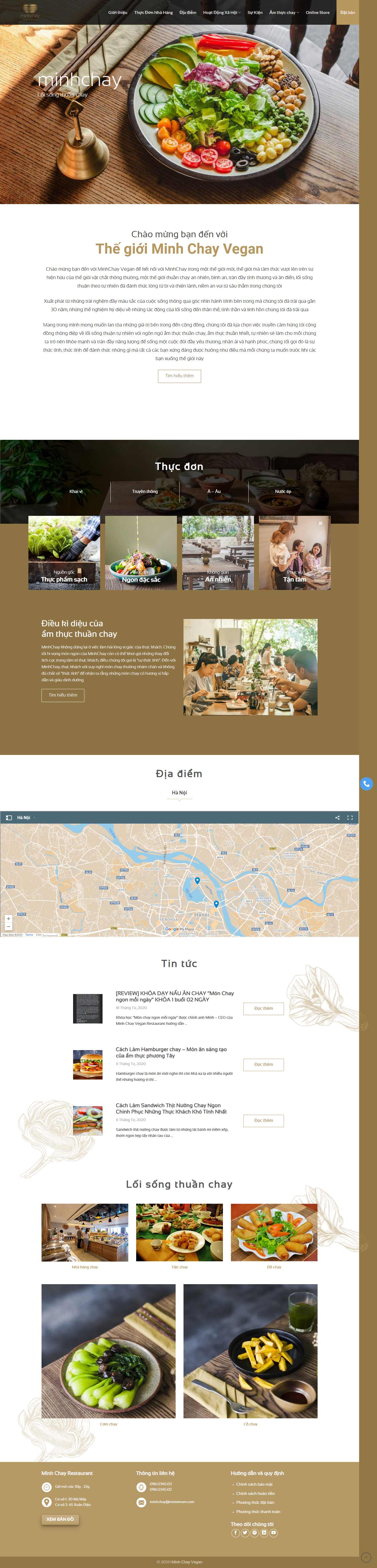 Thiết kế web đồ ăn chay - minhchay.com